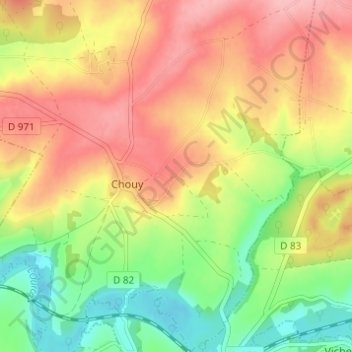 Topografische Karte Le Bout du Mont, Höhe, Relief