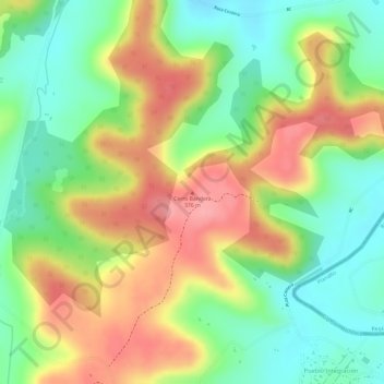 Topografische Karte Cerro Bandera, Höhe, Relief