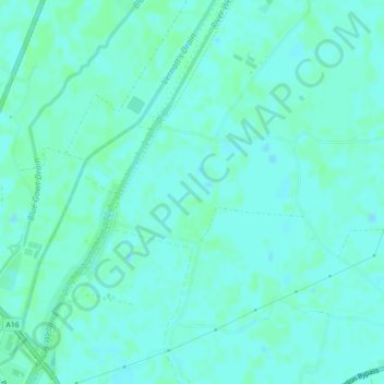Topografische Karte Spalding Marsh, Höhe, Relief