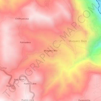 Topografische Karte Muquecc Alto, Höhe, Relief