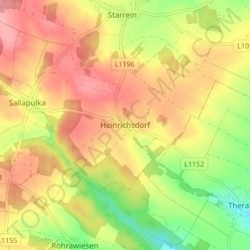 Topografische Karte Heinrichsdorf, Höhe, Relief