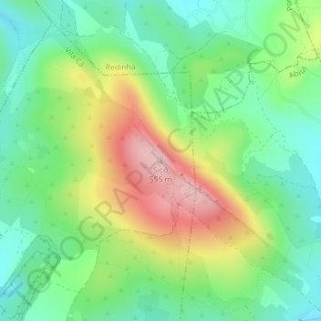 Topografische Karte Sicó, Höhe, Relief