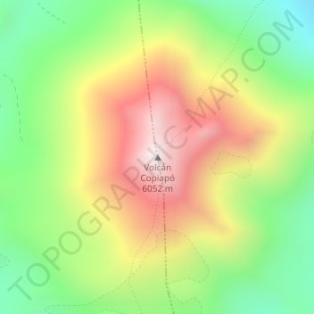 Topografische Karte Volcán Copiapó, Höhe, Relief