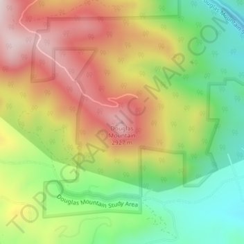 Topografische Karte Douglas Mountain, Höhe, Relief