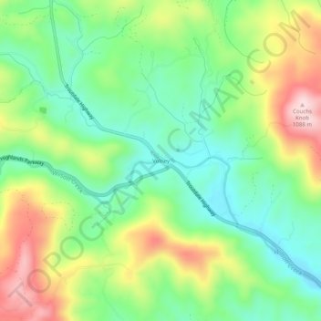 Topografische Karte Volney, Höhe, Relief