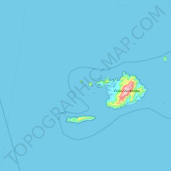 Topografische Karte Genting Island, Höhe, Relief