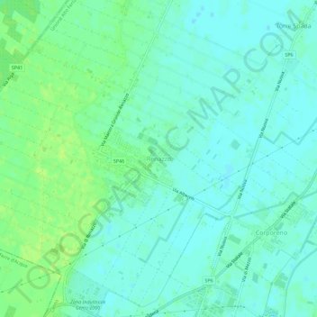 Topografische Karte Renazzo, Höhe, Relief