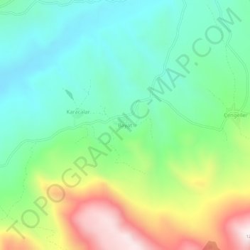 Topografische Karte Bayat, Höhe, Relief