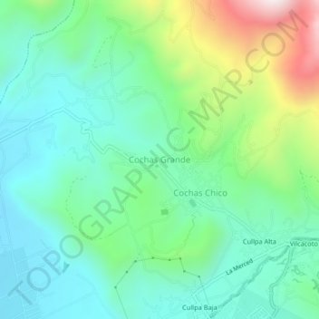Topografische Karte Cochas Grande, Höhe, Relief