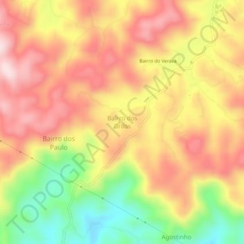 Topografische Karte Bairro dos Grilos, Höhe, Relief