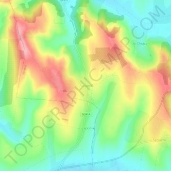 Topografische Karte Fundeni, Höhe, Relief