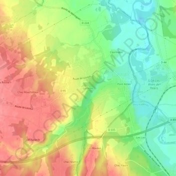 Topografische Karte La Grole, Höhe, Relief