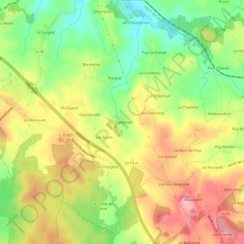 Topografische Karte L'Etanchou, Höhe, Relief