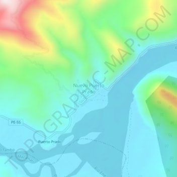 Topografische Karte Nuevo Puerto Prado, Höhe, Relief