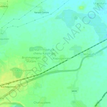 Topografische Karte Kapugunneri, Höhe, Relief