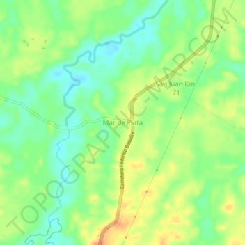Topografische Karte Mar de Plata, Höhe, Relief