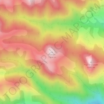 Topografische Karte Fabian, Höhe, Relief