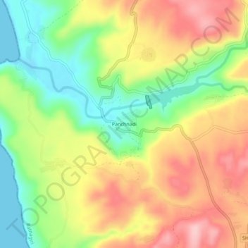 Topografische Karte Panchnadi, Höhe, Relief