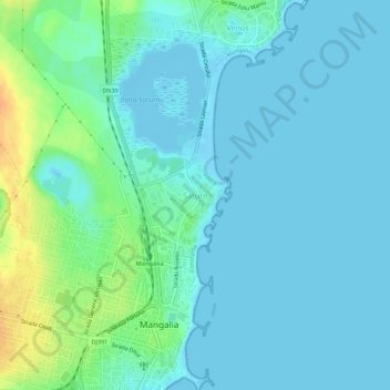 Topografische Karte Saturn, Höhe, Relief