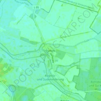 Topografische Karte Sückau, Höhe, Relief