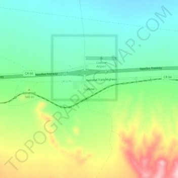 Topografische Karte Ludlow, Höhe, Relief