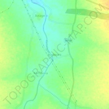 Topografische Karte Madavara, Höhe, Relief