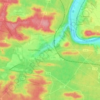Topografische Karte Avon, Höhe, Relief