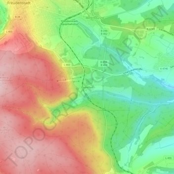 Topografische Karte Lauterbad, Höhe, Relief
