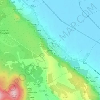 Topografische Karte Markovići, Höhe, Relief