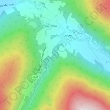 Topografische Karte Edenvest, Höhe, Relief