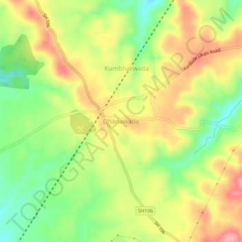 Topografische Karte Dhanawade, Höhe, Relief