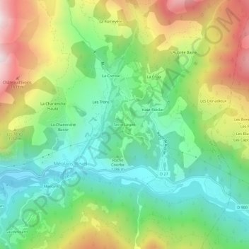 Topografische Karte Serre Legier, Höhe, Relief