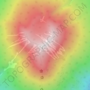 Topografische Karte 男体山, Höhe, Relief