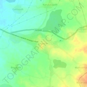 Topografische Karte Lepakshi, Höhe, Relief