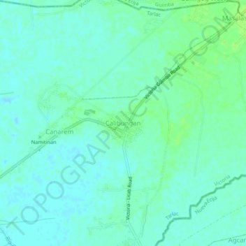 Topografische Karte Calibungan, Höhe, Relief