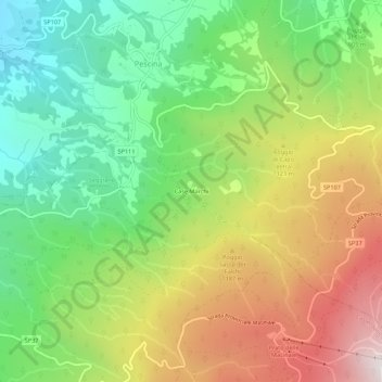 Topografische Karte Case Marchi, Höhe, Relief