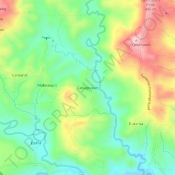 Topografische Karte Cabagtukan, Höhe, Relief