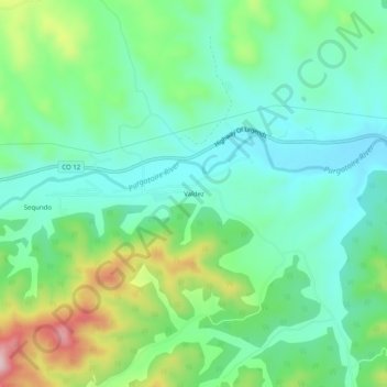 Topografische Karte Valdez, Höhe, Relief