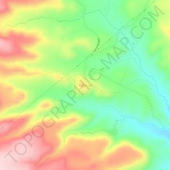Topografische Karte Kilistra, Höhe, Relief