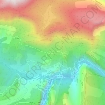 Topografische Karte La Tièye, Höhe, Relief
