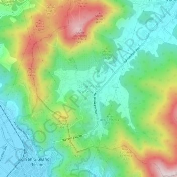 Topografische Karte Santa Maria del Giudice, Höhe, Relief