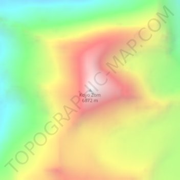 Topografische Karte Koyo Zom, Höhe, Relief