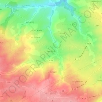 Topografische Karte Saint-Rémy, Höhe, Relief