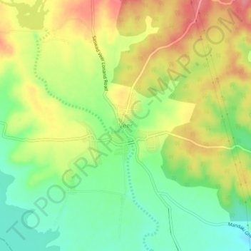 Topografische Karte Veer, Höhe, Relief