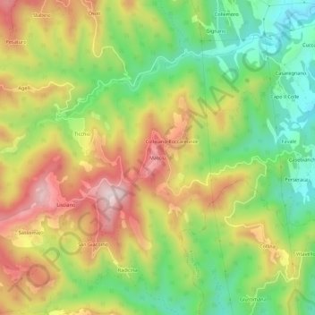 Topografische Karte Masciù, Höhe, Relief