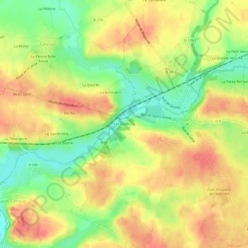 Topografische Karte Les Petits Ifs, Höhe, Relief