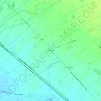 Topografische Karte Banditelle, Höhe, Relief