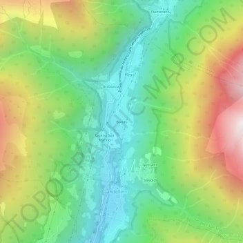 Topografische Karte Bondo, Höhe, Relief