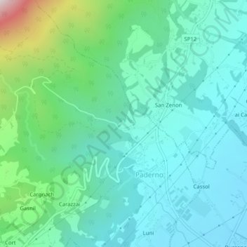 Topografische Karte Alconis, Höhe, Relief