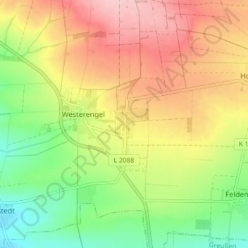 Topografische Karte Kirchengel, Höhe, Relief